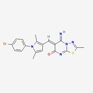 (6Z)-6-{[1-(4-bromophenyl)-2,5-dimethyl-1H-pyrrol-3-yl]methylidene}-5-imino-2-methyl-5,6-dihydro-7H-[1,3,4]thiadiazolo[3,2-a]pyrimidin-7-one