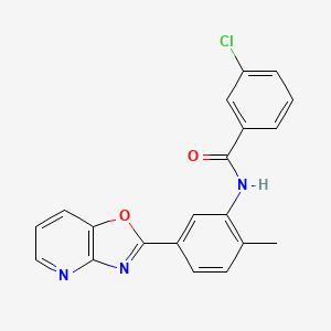 3-chloro-N-[2-methyl-5-([1,3]oxazolo[4,5-b]pyridin-2-yl)phenyl]benzamide