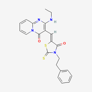 2-(ethylamino)-3-{(Z)-[4-oxo-3-(2-phenylethyl)-2-thioxo-1,3-thiazolidin-5-ylidene]methyl}-4H-pyrido[1,2-a]pyrimidin-4-one