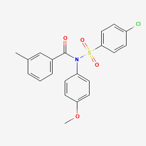 N-[(4-chlorophenyl)sulfonyl]-N-(4-methoxyphenyl)-3-methylbenzamide