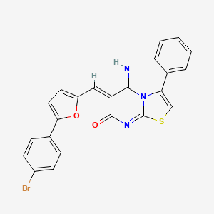 (6Z)-6-{[5-(4-bromophenyl)furan-2-yl]methylidene}-5-imino-3-phenyl-5,6-dihydro-7H-[1,3]thiazolo[3,2-a]pyrimidin-7-one