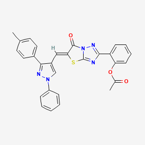 molecular formula C29H21N5O3S B11633911 2-[(5Z)-5-{[3-(4-methylphenyl)-1-phenyl-1H-pyrazol-4-yl]methylidene}-6-oxo-5,6-dihydro[1,3]thiazolo[3,2-b][1,2,4]triazol-2-yl]phenyl acetate 