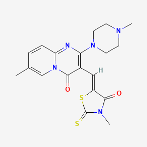 7-methyl-3-[(Z)-(3-methyl-4-oxo-2-thioxo-1,3-thiazolidin-5-ylidene)methyl]-2-(4-methylpiperazin-1-yl)-4H-pyrido[1,2-a]pyrimidin-4-one