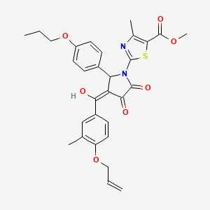 methyl 2-[3-hydroxy-4-{[3-methyl-4-(prop-2-en-1-yloxy)phenyl]carbonyl}-2-oxo-5-(4-propoxyphenyl)-2,5-dihydro-1H-pyrrol-1-yl]-4-methyl-1,3-thiazole-5-carboxylate