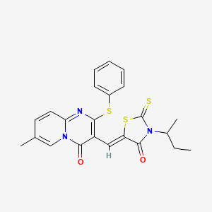 3-{(Z)-[3-(butan-2-yl)-4-oxo-2-thioxo-1,3-thiazolidin-5-ylidene]methyl}-7-methyl-2-(phenylsulfanyl)-4H-pyrido[1,2-a]pyrimidin-4-one