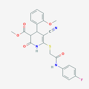 Methyl 5-cyano-6-({2-[(4-fluorophenyl)amino]-2-oxoethyl}sulfanyl)-4-(2-methoxyphenyl)-2-oxo-1,2,3,4-tetrahydropyridine-3-carboxylate