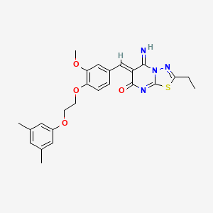 (6Z)-6-{4-[2-(3,5-dimethylphenoxy)ethoxy]-3-methoxybenzylidene}-2-ethyl-5-imino-5,6-dihydro-7H-[1,3,4]thiadiazolo[3,2-a]pyrimidin-7-one