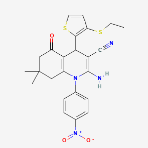 2-Amino-4-[3-(ethylsulfanyl)-2-thienyl]-7,7-dimethyl-1-(4-nitrophenyl)-5-oxo-1,4,5,6,7,8-hexahydro-3-quinolinecarbonitrile