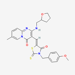 3-{(Z)-[3-(4-methoxybenzyl)-4-oxo-2-thioxo-1,3-thiazolidin-5-ylidene]methyl}-7-methyl-2-[(tetrahydrofuran-2-ylmethyl)amino]-4H-pyrido[1,2-a]pyrimidin-4-one