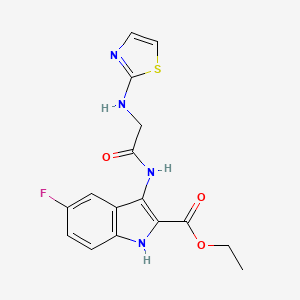 ethyl 5-fluoro-3-{[N-(1,3-thiazol-2-yl)glycyl]amino}-1H-indole-2-carboxylate