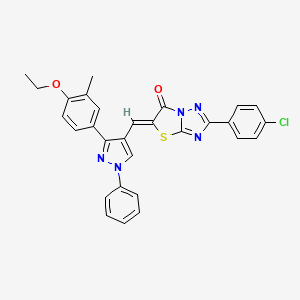 (5Z)-2-(4-chlorophenyl)-5-{[3-(4-ethoxy-3-methylphenyl)-1-phenyl-1H-pyrazol-4-yl]methylidene}[1,3]thiazolo[3,2-b][1,2,4]triazol-6(5H)-one