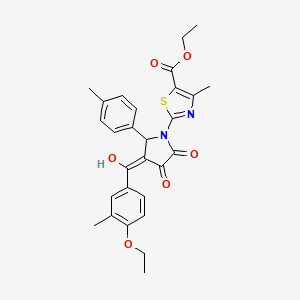 ethyl 2-{3-[(4-ethoxy-3-methylphenyl)carbonyl]-4-hydroxy-2-(4-methylphenyl)-5-oxo-2,5-dihydro-1H-pyrrol-1-yl}-4-methyl-1,3-thiazole-5-carboxylate