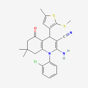 2-Amino-1-(2-chlorophenyl)-7,7-dimethyl-4-[5-methyl-2-(methylsulfanyl)-3-thienyl]-5-oxo-1,4,5,6,7,8-hexahydro-3-quinolinecarbonitrile