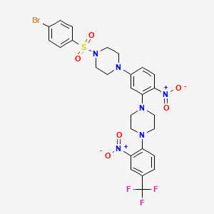 1-[(4-Bromophenyl)sulfonyl]-4-(4-nitro-3-{4-[2-nitro-4-(trifluoromethyl)phenyl]piperazin-1-yl}phenyl)piperazine