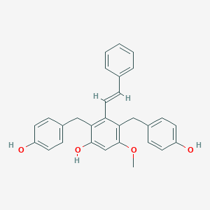 molecular formula C29H26O4 B116345 2,4-双[(4-羟基苯基)甲基]-5-甲氧基-3-[(E)-2-苯乙烯基]苯酚 CAS No. 152383-83-0