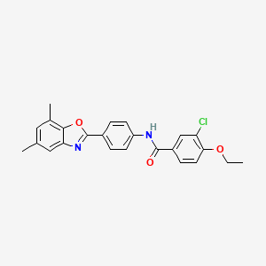 3-chloro-N-[4-(5,7-dimethyl-1,3-benzoxazol-2-yl)phenyl]-4-ethoxybenzamide