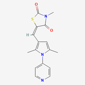 (5E)-5-{[2,5-dimethyl-1-(pyridin-4-yl)-1H-pyrrol-3-yl]methylidene}-3-methyl-1,3-thiazolidine-2,4-dione