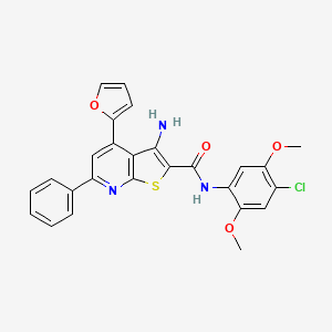 3-amino-N-(4-chloro-2,5-dimethoxyphenyl)-4-(furan-2-yl)-6-phenylthieno[2,3-b]pyridine-2-carboxamide