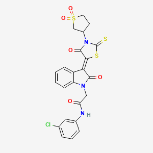 N-(3-chlorophenyl)-2-{(3Z)-3-[3-(1,1-dioxidotetrahydrothiophen-3-yl)-4-oxo-2-thioxo-1,3-thiazolidin-5-ylidene]-2-oxo-2,3-dihydro-1H-indol-1-yl}acetamide