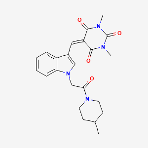 1,3-Dimethyl-5-({1-[2-(4-methylpiperidin-1-YL)-2-oxoethyl]indol-3-YL}methylidene)-1,3-diazinane-2,4,6-trione