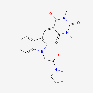 1,3-Dimethyl-5-[[1-(2-oxo-2-pyrrolidin-1-ylethyl)indol-3-yl]methylidene]-1,3-diazinane-2,4,6-trione