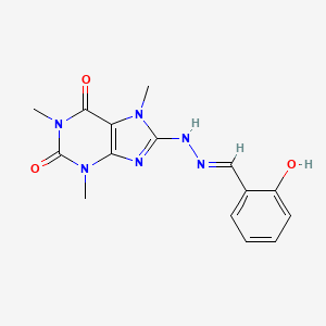 8-[(2E)-2-(2-hydroxybenzylidene)hydrazinyl]-1,3,7-trimethyl-3,7-dihydro-1H-purine-2,6-dione