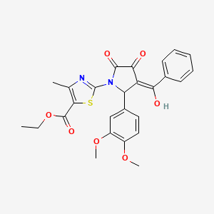 ethyl 2-[3-benzoyl-2-(3,4-dimethoxyphenyl)-4-hydroxy-5-oxo-2,5-dihydro-1H-pyrrol-1-yl]-4-methyl-1,3-thiazole-5-carboxylate