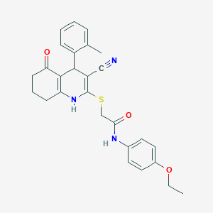 2-{[3-cyano-5-hydroxy-4-(2-methylphenyl)-4,6,7,8-tetrahydroquinolin-2-yl]sulfanyl}-N-(4-ethoxyphenyl)acetamide