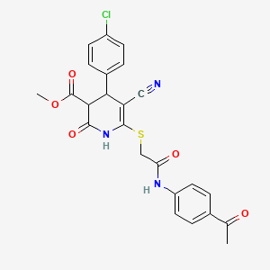 Methyl 6-({2-[(4-acetylphenyl)amino]-2-oxoethyl}sulfanyl)-4-(4-chlorophenyl)-5-cyano-2-oxo-1,2,3,4-tetrahydropyridine-3-carboxylate