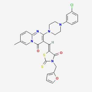 2-[4-(3-chlorophenyl)piperazin-1-yl]-3-{(Z)-[3-(furan-2-ylmethyl)-4-oxo-2-thioxo-1,3-thiazolidin-5-ylidene]methyl}-7-methyl-4H-pyrido[1,2-a]pyrimidin-4-one