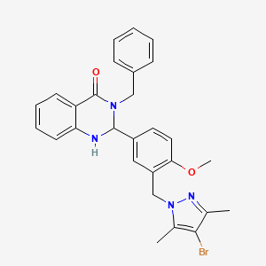 3-benzyl-2-{3-[(4-bromo-3,5-dimethyl-1H-pyrazol-1-yl)methyl]-4-methoxyphenyl}-2,3-dihydroquinazolin-4(1H)-one