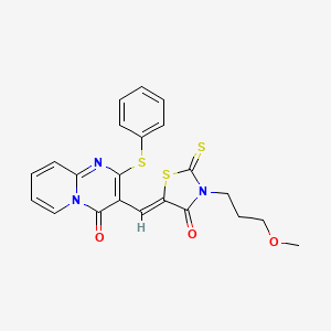 3-{(Z)-[3-(3-methoxypropyl)-4-oxo-2-thioxo-1,3-thiazolidin-5-ylidene]methyl}-2-(phenylsulfanyl)-4H-pyrido[1,2-a]pyrimidin-4-one