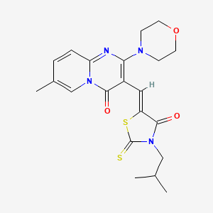 3-[(Z)-(3-Isobutyl-4-oxo-2-thioxo-1,3-thiazolidin-5-ylidene)methyl]-7-methyl-2-(4-morpholinyl)-4H-pyrido[1,2-A]pyrimidin-4-one