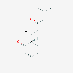 molecular formula C15H22O2 B1163466 2-Cyclohexen-1-one, 6-[(1R)-1,5-dimethyl-3-oxo-4-hexen-1-yl]-3-methyl-, (6S)-rel- CAS No. 107439-25-8