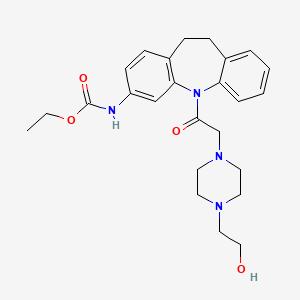 Ethyl N-(5-{2-[4-(2-hydroxyethyl)piperazino]acetyl}-10,11-dihydro-5H-dibenzo[B,F]azepin-3-YL)carbamate