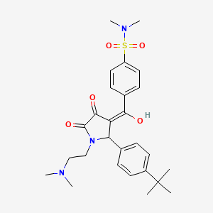 4-[2-(4-Tert-butylphenyl)-1-[2-(dimethylamino)ethyl]-4-hydroxy-5-oxo-2,5-dihydro-1H-pyrrole-3-carbonyl]-N,N-dimethylbenzene-1-sulfonamide