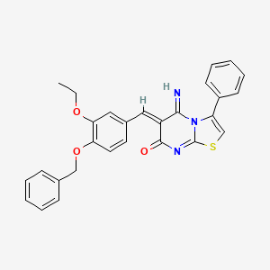 (6Z)-6-[4-(benzyloxy)-3-ethoxybenzylidene]-5-imino-3-phenyl-5,6-dihydro-7H-[1,3]thiazolo[3,2-a]pyrimidin-7-one