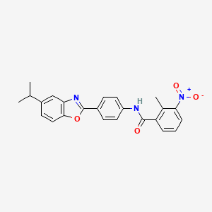 molecular formula C24H21N3O4 B11634950 2-methyl-3-nitro-N-{4-[5-(propan-2-yl)-1,3-benzoxazol-2-yl]phenyl}benzamide 