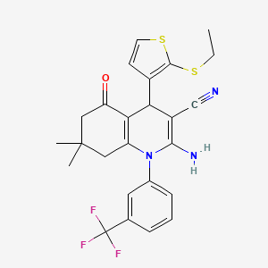 2-Amino-4-[2-(ethylsulfanyl)-3-thienyl]-7,7-dimethyl-5-oxo-1-[3-(trifluoromethyl)phenyl]-1,4,5,6,7,8-hexahydro-3-quinolinecarbonitrile