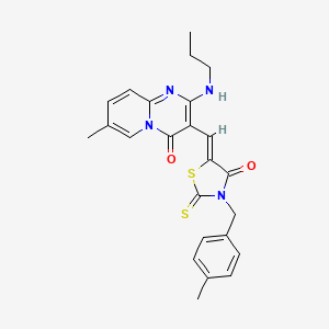 7-methyl-3-{(Z)-[3-(4-methylbenzyl)-4-oxo-2-thioxo-1,3-thiazolidin-5-ylidene]methyl}-2-(propylamino)-4H-pyrido[1,2-a]pyrimidin-4-one