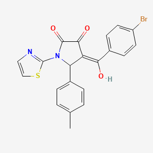 (4E)-4-[(4-bromophenyl)(hydroxy)methylidene]-5-(4-methylphenyl)-1-(1,3-thiazol-2-yl)pyrrolidine-2,3-dione