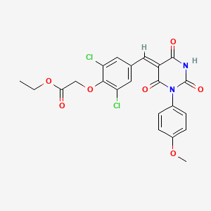 ethyl (2,6-dichloro-4-{(Z)-[1-(4-methoxyphenyl)-2,4,6-trioxotetrahydropyrimidin-5(2H)-ylidene]methyl}phenoxy)acetate