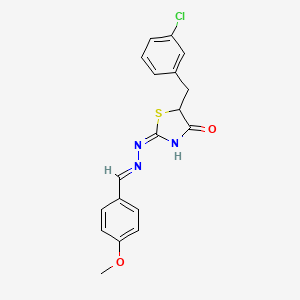 (2E)-5-(3-chlorobenzyl)-2-[(2E)-(4-methoxybenzylidene)hydrazinylidene]-1,3-thiazolidin-4-one