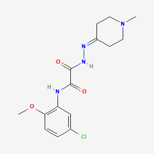 N-(5-chloro-2-methoxyphenyl)-2-[2-(1-methylpiperidin-4-ylidene)hydrazinyl]-2-oxoacetamide