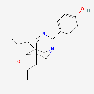 2-(4-Hydroxyphenyl)-5,7-dipropyl-1,3-diazatricyclo[3.3.1.1~3,7~]decan-6-one