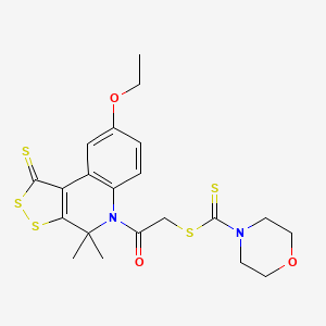 2-(8-ethoxy-4,4-dimethyl-1-thioxo-1,4-dihydro-5H-[1,2]dithiolo[3,4-c]quinolin-5-yl)-2-oxoethyl morpholine-4-carbodithioate