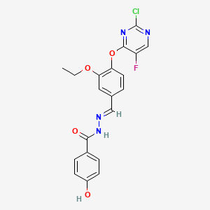 N'-[(E)-{4-[(2-chloro-5-fluoropyrimidin-4-yl)oxy]-3-ethoxyphenyl}methylidene]-4-hydroxybenzohydrazide