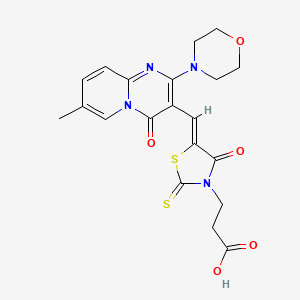 3-(5-((7-Methyl-2-morpholino-4-oxo-4H-pyrido[1,2-a]pyrimidin-3-yl)methylene)-4-oxo-2-thioxothiazolidin-3-yl)propanoic acid