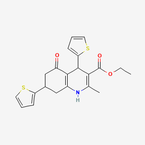 Ethyl 2-methyl-5-oxo-4,7-di(thiophen-2-yl)-1,4,5,6,7,8-hexahydroquinoline-3-carboxylate