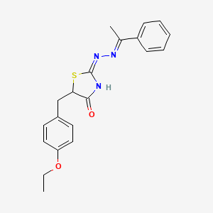 (2E)-5-(4-ethoxybenzyl)-2-[(2E)-(1-phenylethylidene)hydrazinylidene]-1,3-thiazolidin-4-one